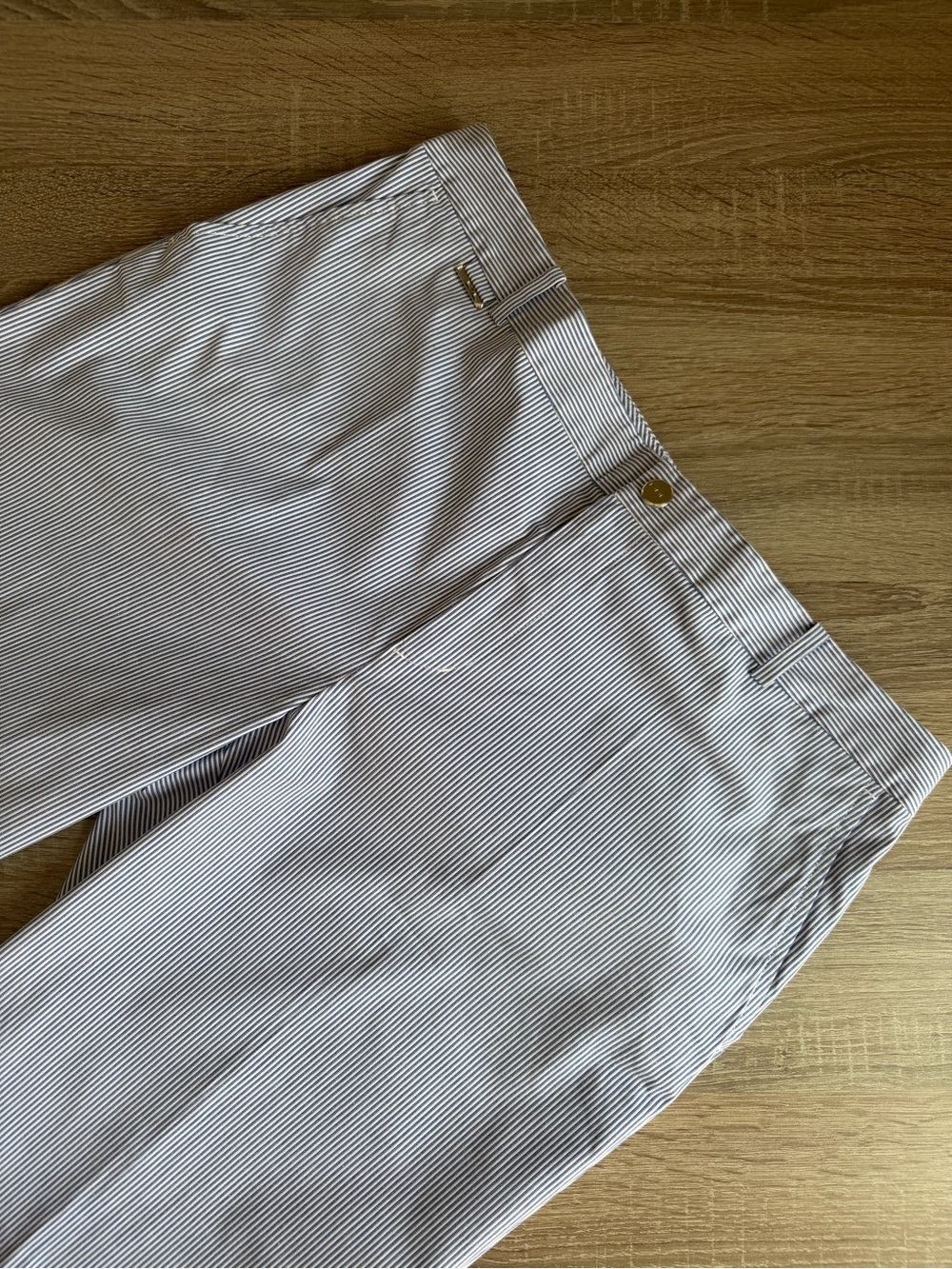 L-RL Lauren Active Shorts Womens Sz 14 Blue White Seersucker Bermuda Golf Beach - Picture 7 of 15